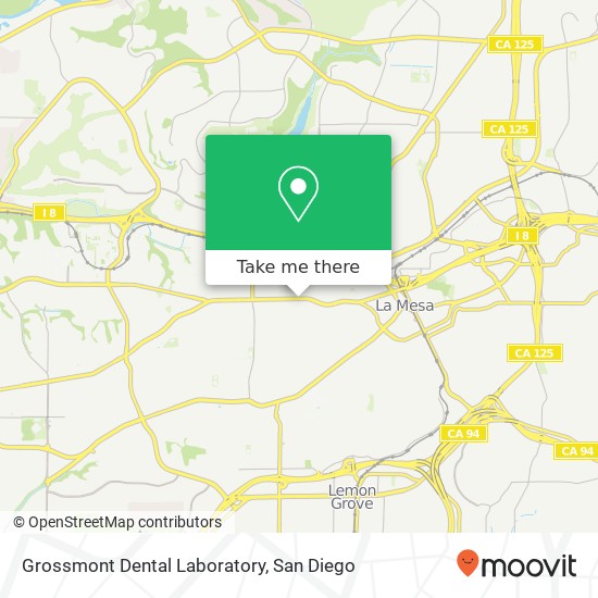Mapa de Grossmont Dental Laboratory