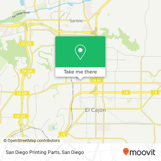 San Diego Printing Parts map