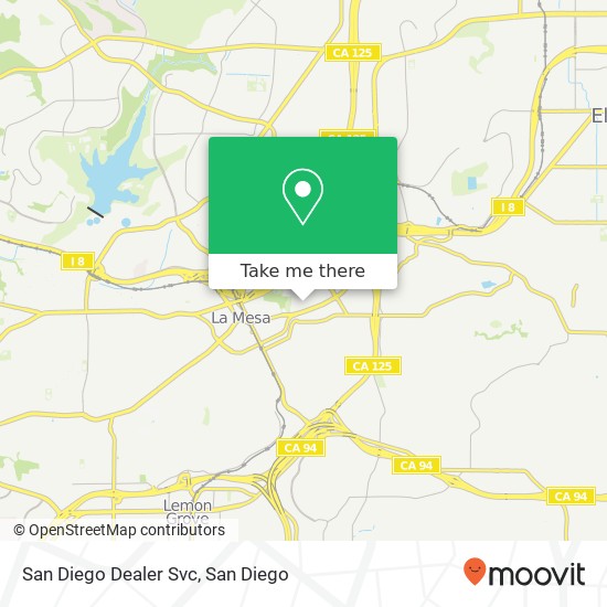 Mapa de San Diego Dealer Svc