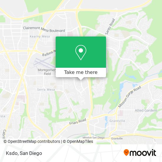 how to get to ksdo in san diego by bus or cable car