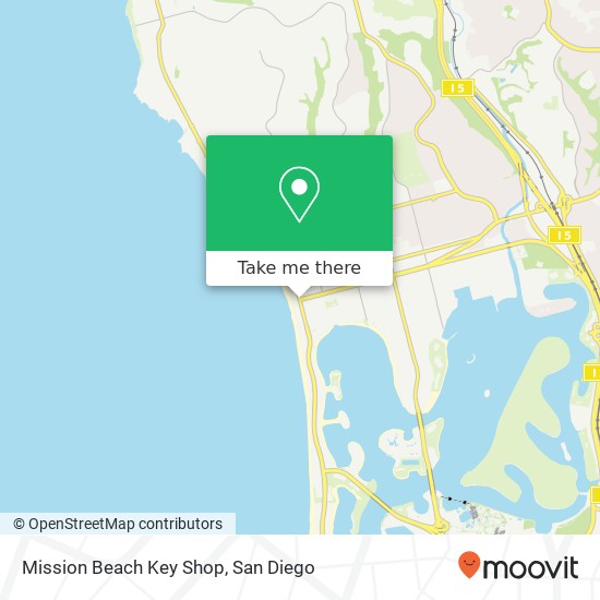 Mapa de Mission Beach Key Shop