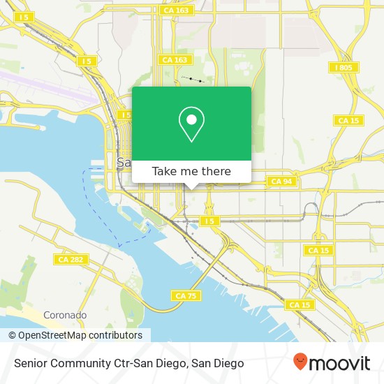 Senior Community Ctr-San Diego map