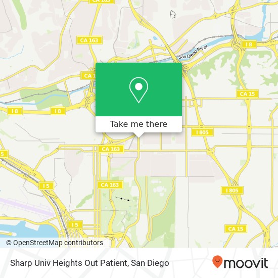Sharp Univ Heights Out Patient map