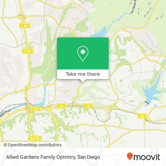 Allied Gardens Family Optmtry map