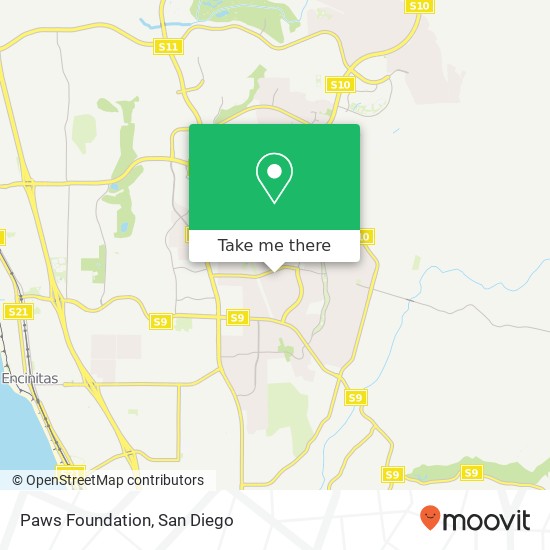 Mapa de Paws Foundation