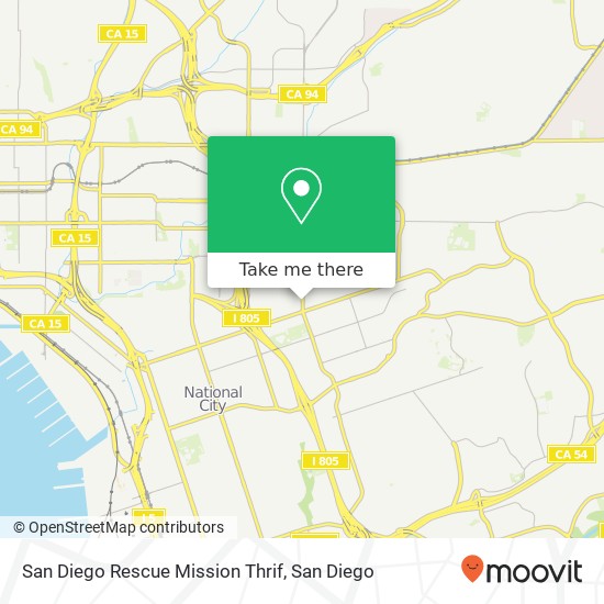 Mapa de San Diego Rescue Mission Thrif