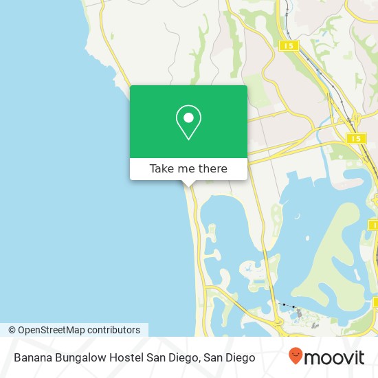Banana Bungalow Hostel San Diego map