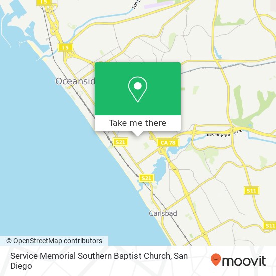 Mapa de Service Memorial Southern Baptist Church