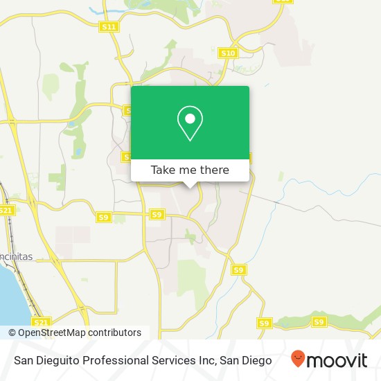 Mapa de San Dieguito Professional Services Inc