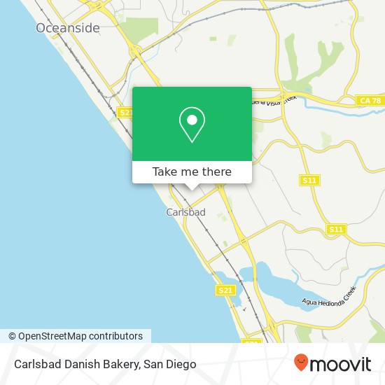 Mapa de Carlsbad Danish Bakery