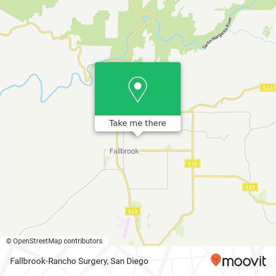 Fallbrook-Rancho Surgery map