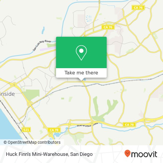Huck Finn's Mini-Warehouse map