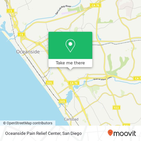 Mapa de Oceanside Pain Relief Center