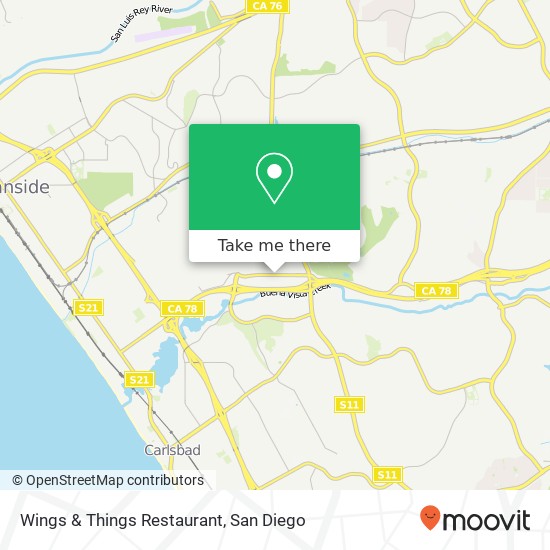 Mapa de Wings & Things Restaurant