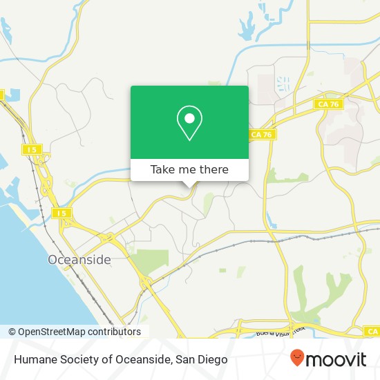 Humane Society of Oceanside map