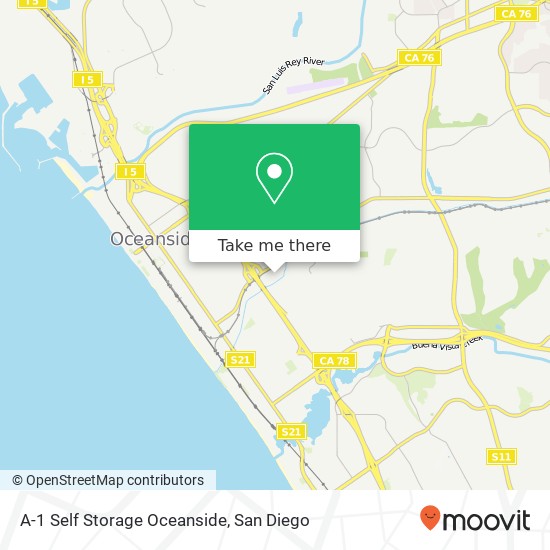 Mapa de A-1 Self Storage Oceanside