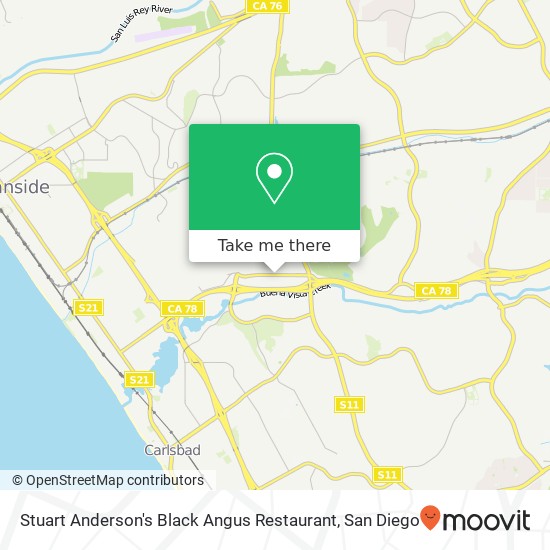 Stuart Anderson's Black Angus Restaurant map