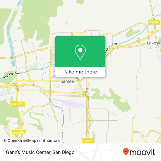 Gann's Music Center map