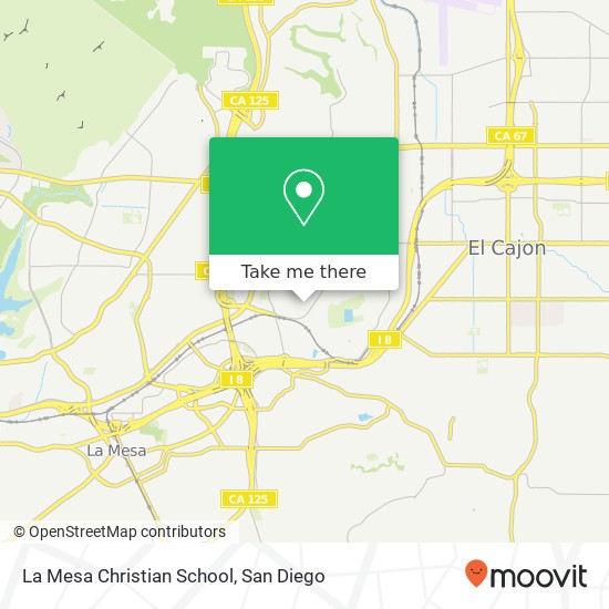 Mapa de La Mesa Christian School