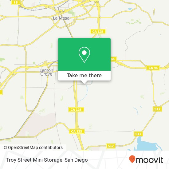 Troy Street Mini Storage map