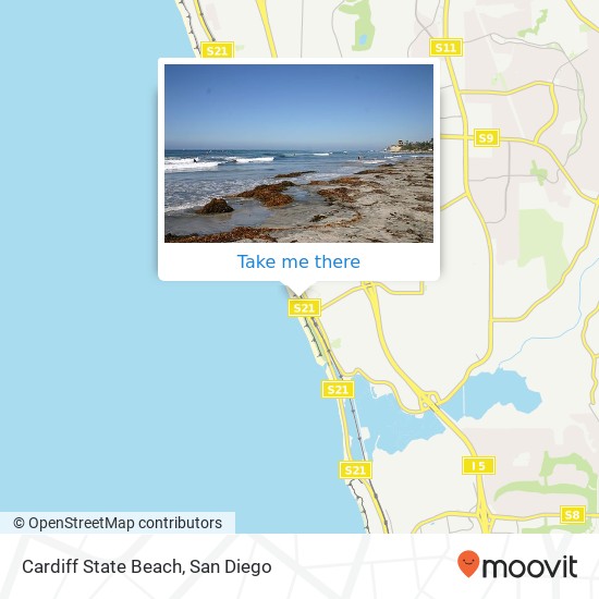 Cardiff State Beach map