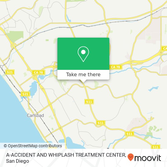 A-ACCIDENT AND WHIPLASH TREATMENT CENTER map