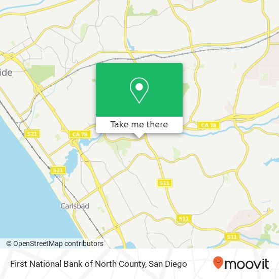 Mapa de First National Bank of North County