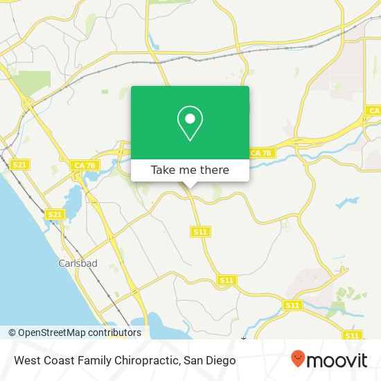 West Coast Family Chiropractic map