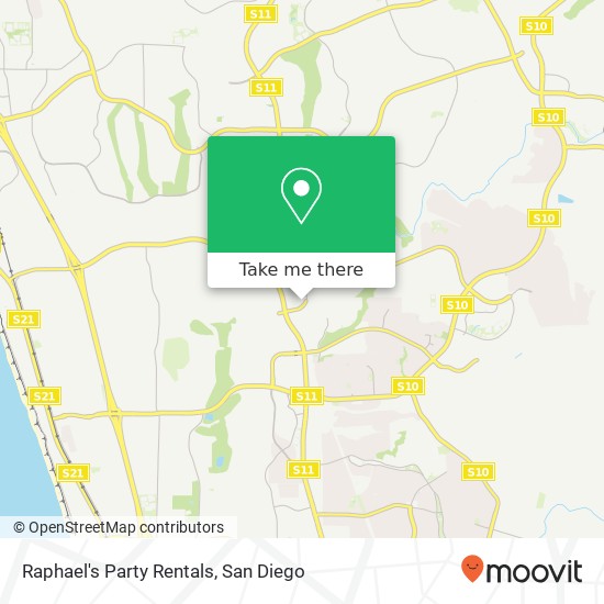 Raphael's Party Rentals map