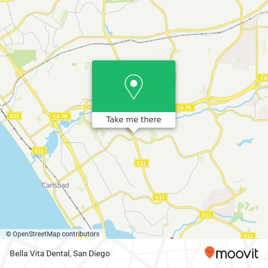 Bella Vita Dental map