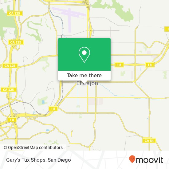 Gary's Tux Shops map