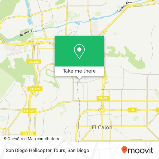 San Diego Helicopter Tours map