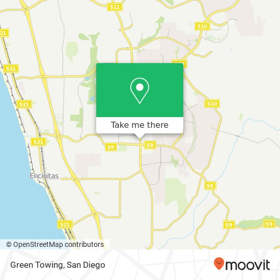 Green Towing map