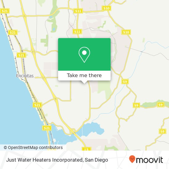 Just Water Heaters Incorporated map