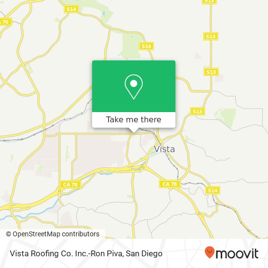 Vista Roofing Co. Inc.-Ron Piva map