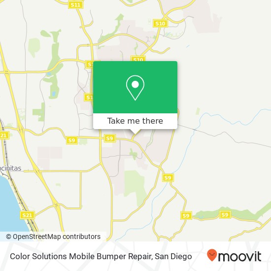 Color Solutions Mobile Bumper Repair map