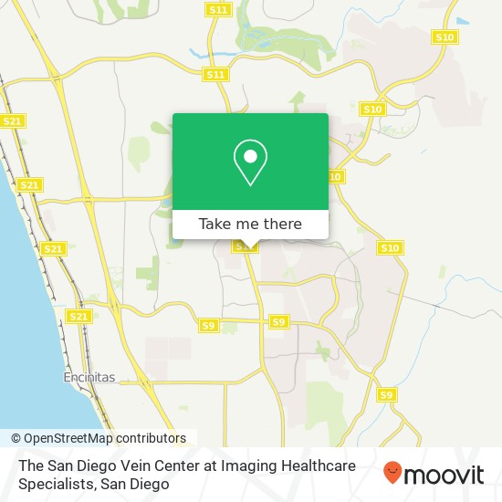 The San Diego Vein Center at Imaging Healthcare Specialists map