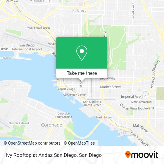 Mapa de Ivy Rooftop at Andaz San Diego