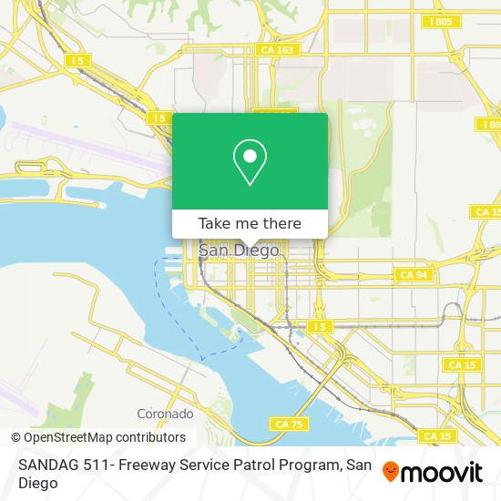 Mapa de SANDAG 511- Freeway Service Patrol Program