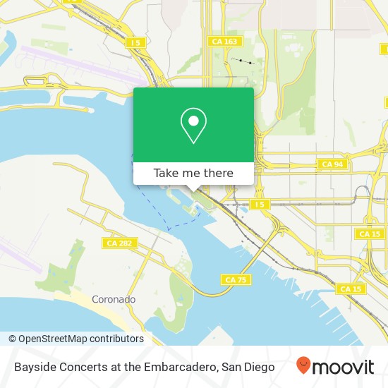 Bayside Concerts at the Embarcadero map