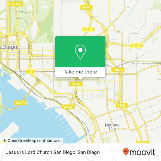 Mapa de Jesus is Lord Church San Diego