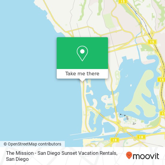 Mapa de The Mission - San Diego Sunset Vacation Rentals