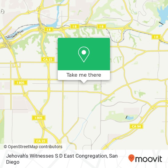 Mapa de Jehovah's Witnesses S D East Congregation