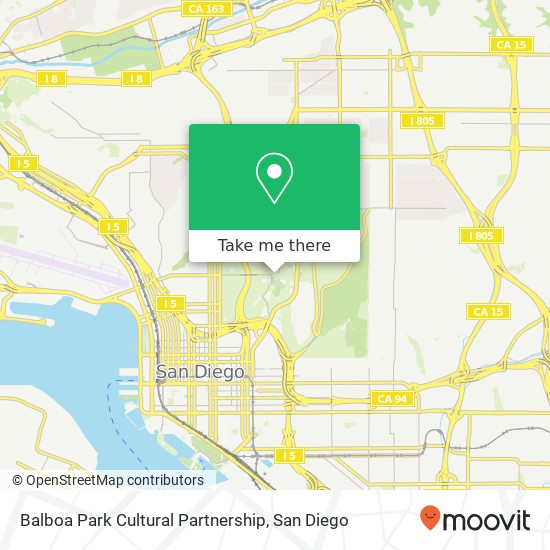 Balboa Park Cultural Partnership map