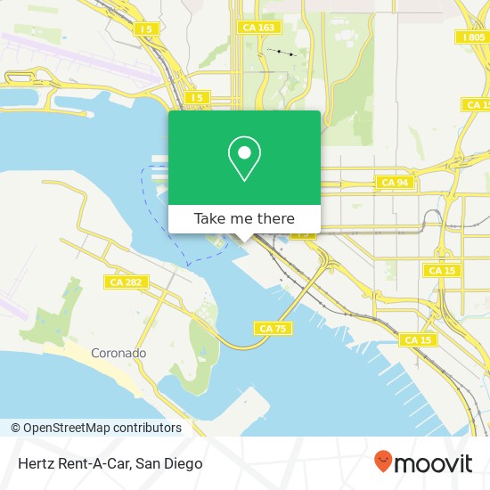 Hertz Rent-A-Car map