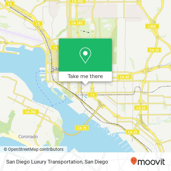 Mapa de San Diego Luxury Transportation