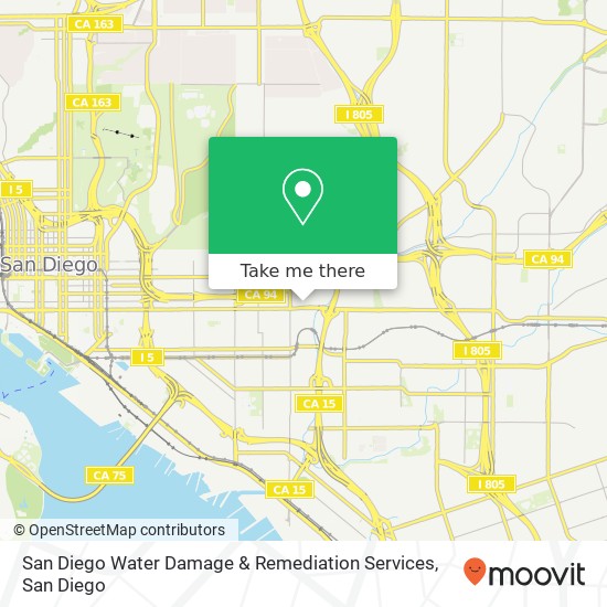 San Diego Water Damage & Remediation Services map