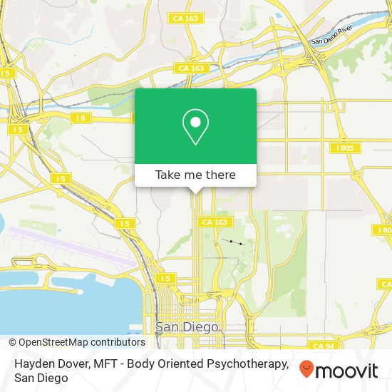 Hayden Dover, MFT - Body Oriented Psychotherapy map