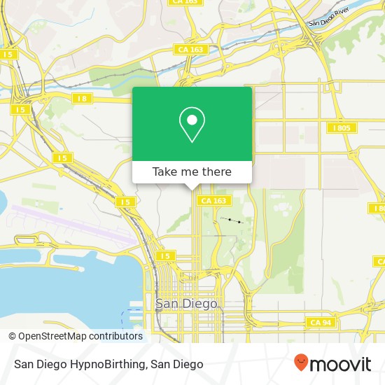 San Diego HypnoBirthing map