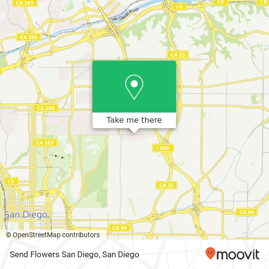 Send Flowers San Diego map